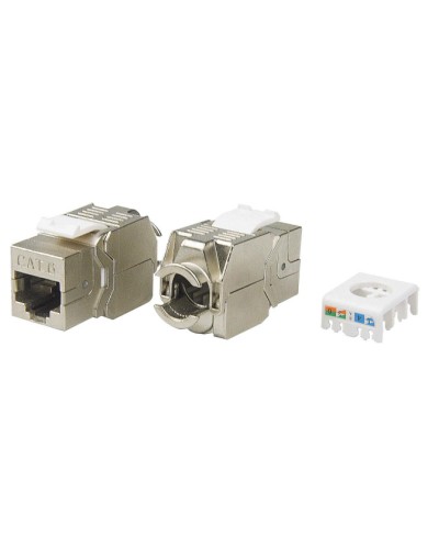 Вставка Keystone Jack RJ-45(8P8C) Hyperline KJ8-8P8C-C6-180-TLS-SH-F-WH в Самаре Модули Keystone Pintop.ru