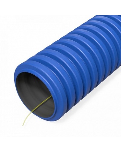 Труба гофрированная двустенная ПНД гибкая тип 450 (SN34) с/з синяя d32 мм (100м/уп) Промрукав (PR15.0254) в Самаре Труба гофрированная Pintop.ru