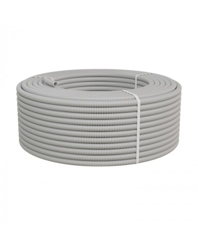 Труба ПНД-FRUF гофрир. тяжелая, с зондом, без галогена, трудногорючая, атмосферостойкая,цвет серый, диам. 20мм (100м) Экопласт (21120HFR-UF) в Самаре Труба гофрированная Pintop.ru