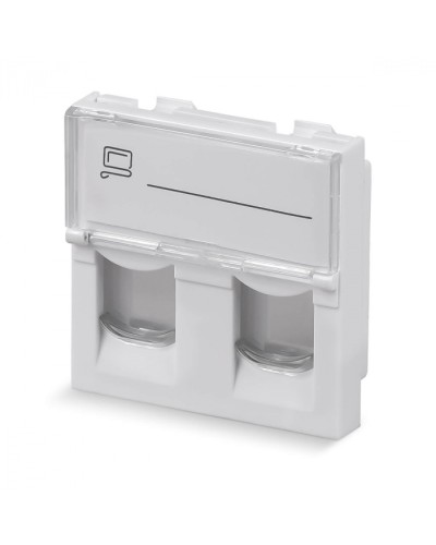 Вставка 45x45 (Mosaic) для 2 модулей формата Keystone Jack (арт.078610) Cabeus (FP-L-45-2M) в Самаре Модули Keystone Pintop.ru