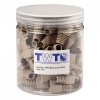 Защитные колпачки для кабеля 6,0мм cat.5, на соединение коннектора с кабелем, серый, 75 шт. TWT-BO-6.0-GY/JR75