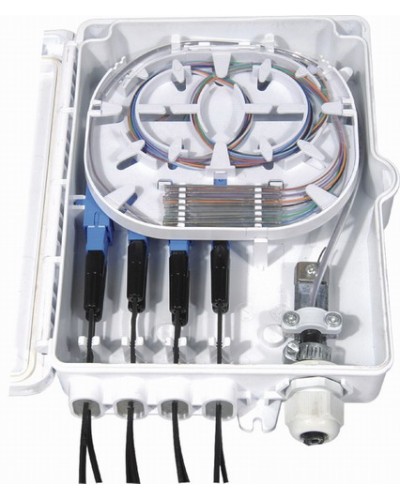 Бокс оптический настенный, 8 портов (SC, duplex LC), без пигтейлов и проходных адаптеров Hyperline FO-WBI-8A-GY в Самаре Кросс оптический Pintop.ru