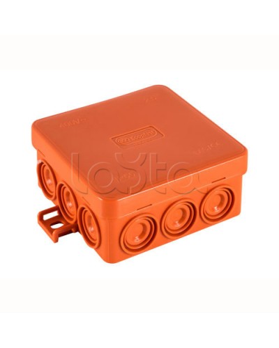 JBL085 Коробка огн. E110, о/п 85х85х38мм, без галогена, 12 вых., IP55, 5P, (0,15-4,0 мм2), цвет оранж. Экопласт (43565HF) в Самаре Распределительные коробки Pintop.ru