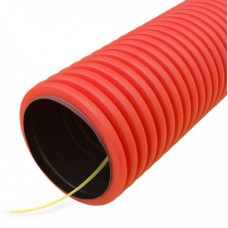 Труба гофрированная двустенная ПНД гибкая тип 750 (SN16) с/з красная д110 (50м/уп) Промрукав (PR15.0053)