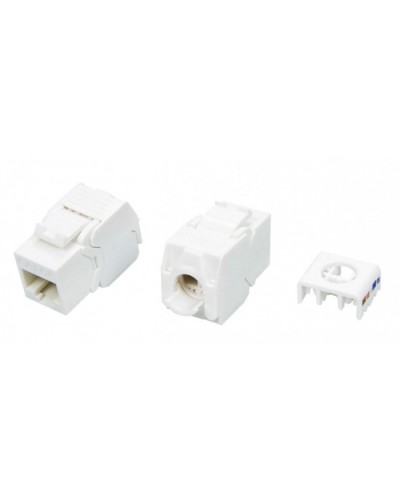 Вставка Keystone Jack RJ-45(8P8C) Hyperline KJ8-8P8C-C6A-180-TLS-WH в Самаре Модули Keystone Pintop.ru