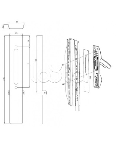 Накладка под опломбировку замка Elbox EMS-LP в Самаре Аксессуары для стоек и шкафов Pintop.ru