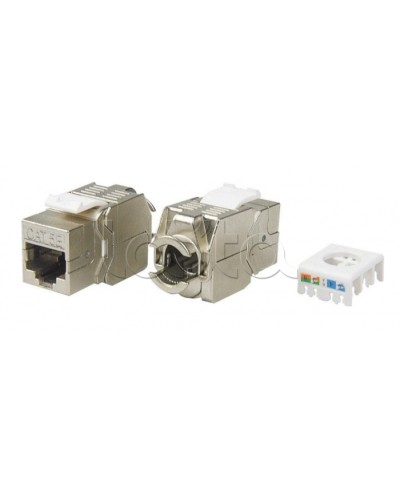 Вставка Keystone Jack RJ-45(8P8C) Hyperline KJ8-8P8C-C5e-180-TLS-SH-F-WH в Самаре Модули Keystone Pintop.ru