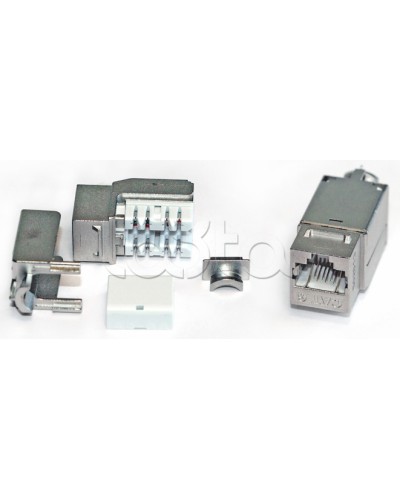 Вставка Keystone Jack RJ-45(8P8C), категория 6A, экранированная, 110 IDC, заделка с помощью NE-TOOL, белая Hyperline KJNE-8P8C-C6A-90-SH-F-WH в Самаре Модули Keystone Pintop.ru