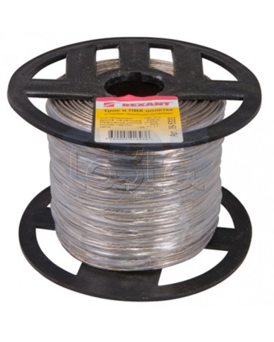 Трос стальной в ПВХ изоляции d2 мм (200) REXANT 09-5320 в Самаре Крепежные изделия Pintop.ru