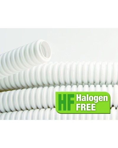 Труба ПЛЛ гибкая гофр. не содержит галогенов д.32мм, ПВ-0, с протяжкой,25м, цвет белый DKC 81832 в Самаре Труба гофрированная Pintop.ru
