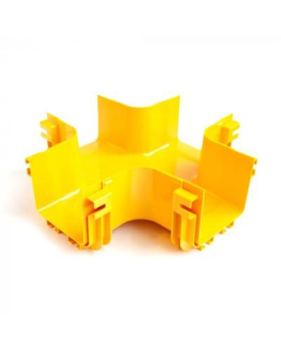 Х-соединитель оптического лотка 120 мм, монтаж без соединителей, желтый LANMASTER (LAN-OT120-XT/NC) в Самаре Коммутационные изделия Pintop.ru