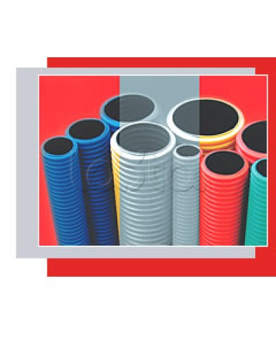 NR90 Двустенная труба ПНД жёсткая, тип 750, SN19, D90мм (1шт=5,7м) цвет красный Экопласт (80090-57) в Самаре Труба гофрированная Pintop.ru