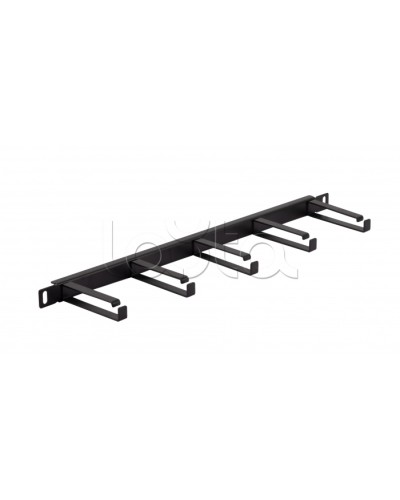 Органайзер горизонтальный 19 0.5U, 5 колец (Черный) Cabeus (JB08-0,5U-BK) в Самаре Кабельные органайзеры Pintop.ru