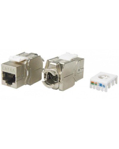 Вставка Keystone Jack RJ-45(8P8C) Hyperline KJ8-8P8C-C6A-180-TLS-SH-F-WH в Самаре Модули Keystone Pintop.ru