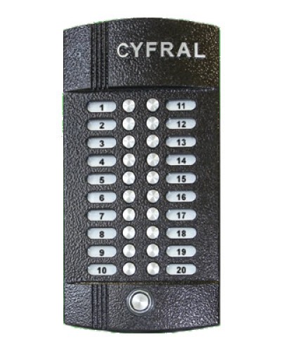 Блок вызова аудиодомофона на 20 абонентов Цифрал M-20M/T в Самаре Блоки вызова многоабонентные Pintop.ru