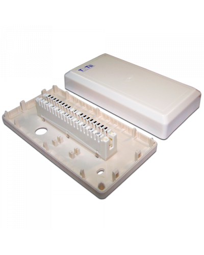 Настенная коробка с установленными плинтами, 1 размыкаемый плинт, 10 пар, пластик TWT (TWT-DB10-1P-DIS) в Самаре Кросс оптический Pintop.ru