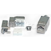 Вставка Keystone Jack RJ-45(8P8C), категория 6A, экранированная, 110 IDC, заделка с помощью NE-TOOL, белая Hyperline KJNE-8P8C-C6A-90-SH-F-WH