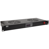 ITK Модуль вентил. 1U с цифр. термостатом 2 вент. черный (FM05-1U2TS-R)