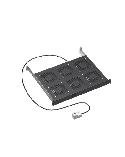 19 Вентиляторный модуль 6 вентиляторов с термостатом для 19 IT-корпусов STI/CQE, RAL9005 DKC (R519VSIT6FTB) в Самаре Вентиляторные модули Pintop.ru