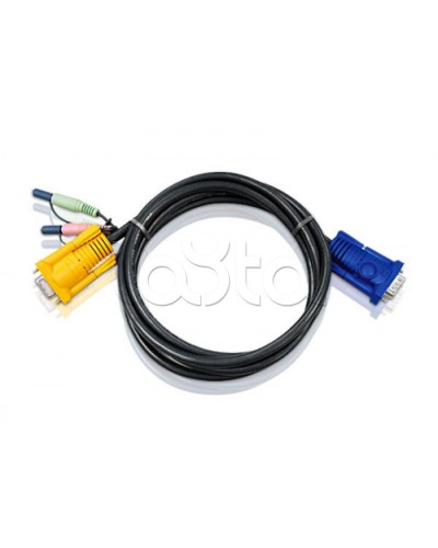 КВМ-кабель с интерфейсами передачи звука, VGA (5м) ATEN 2L-5205A в Самаре Видеоусилители, Модуляторы, Делители Pintop.ru