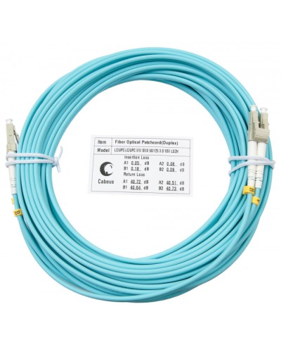 Шнур оптический duplex LC-LC 50/125 MM OM3 10 м LSZH Cabeus FOP-50-LC-LC-10M в Самаре Патч-корды и пигтейлы Pintop.ru