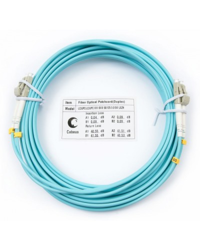 Шнур оптический duplex LC-LC 50/125 mm OM3 7м LSZH Cabeus FOP-50-LC-LC-7m в Самаре Патч-корды и пигтейлы Pintop.ru
