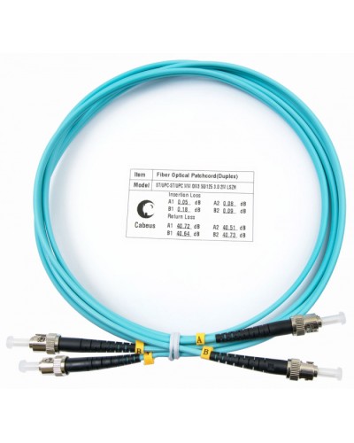 Шнур оптический duplex ST-ST 50/125 mm OM3 1,5м LSZH Cabeus FOP-50-ST-ST-1,5m в Самаре Патч-корды и пигтейлы Pintop.ru