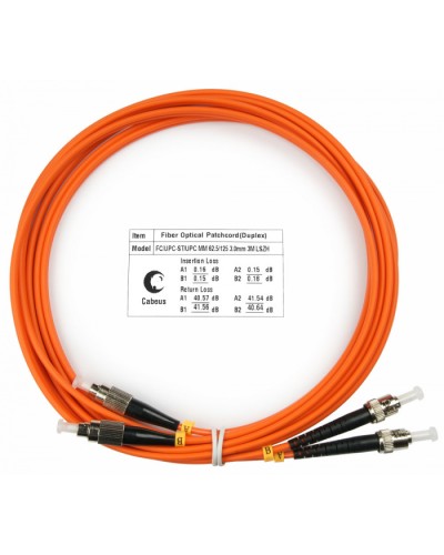 Шнур оптический duplex FC-ST 62,5/125 mm 3м LSZH Cabeus FOP-62-FC-ST-3m в Самаре Патч-корды оптические Pintop.ru