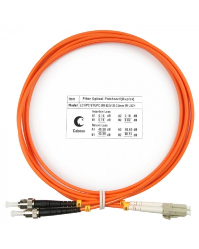 Шнур оптический duplex LC-ST 62,5/125 mm 2м LSZH Cabeus FOP-62-LC-ST-2m в Самаре Патч-корды оптические Pintop.ru