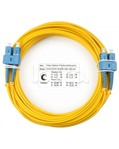 Шнур оптический duplex SC-SC 9/125 SM 25 м LSZH Cabeus FOP(d)-9-SC-SC-25M в Самаре Патч-корды оптические Pintop.ru