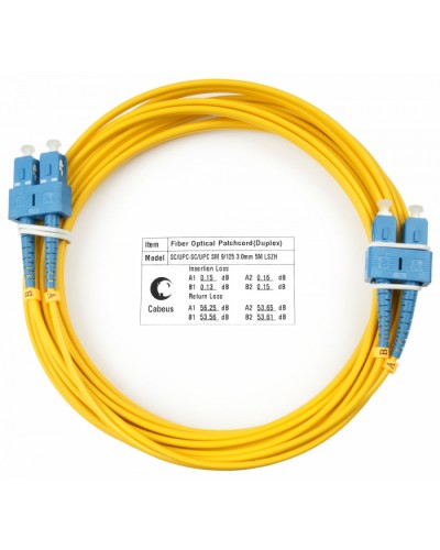 Шнур оптический duplex SC-SC 9/125 sm 5м LSZH Cabeus FOP(d)-9-SC-SC-5m в Самаре Патч-корды оптические Pintop.ru