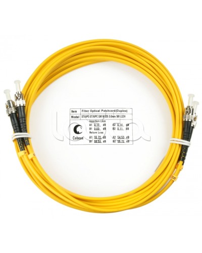 Шнур оптический duplex ST-ST 9/125 sm 7м LSZH Cabeus FOP(d)-9-ST-ST-7m в Самаре Патч-корды оптические Pintop.ru