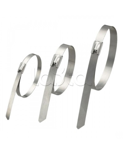 Стяжка неразъемная стальная, коррозионно-стойкая (нержавеющая сталь 304L), 200x4.6x0.3мм, (100 шт) в Самаре Стяжки-хомуты Pintop.ru