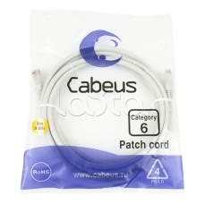 Шнур коммутационный 2xRJ-45/8P8C U/UTP кат.6 (3 м) Cabeus PC-UTP-RJ45-Cat.6-3m