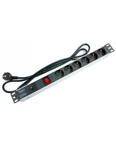 Блок на 6 розеток EU горизонтальный для 19 шкафов Cabeus PDU-6P-F-2EU в Самаре Блоки розеток Pintop.ru