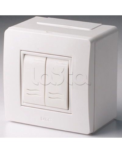 Коробка в сборе с 2-клавишным выключателем, коричневая DKC 10001B в Самаре Распределительные коробки Pintop.ru