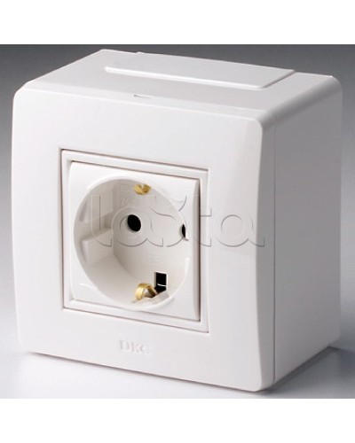 Коробка в сборе с силовой розеткой, белая DKC 10482 в Самаре Распределительные коробки Pintop.ru