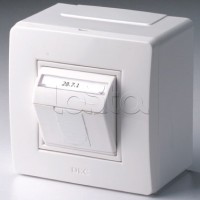 Коробка в сборе с 1 розеткой RJ45, кат.5е (телефон / компьютер), белая DKC 10665