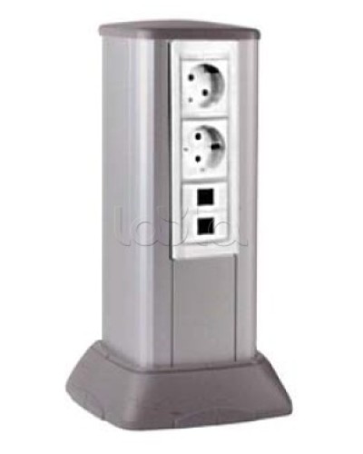 Миниколонна алюминиевая, 0.35м, цвет белый DKC 19532 в Самаре Аксессуары для стоек и шкафов Pintop.ru