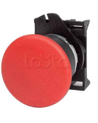 Кнопка грибовидная, прозрачная с фиксацией, красная д. 40 DKC ABHL1M4N в Самаре Аксессуары для стоек и шкафов Pintop.ru