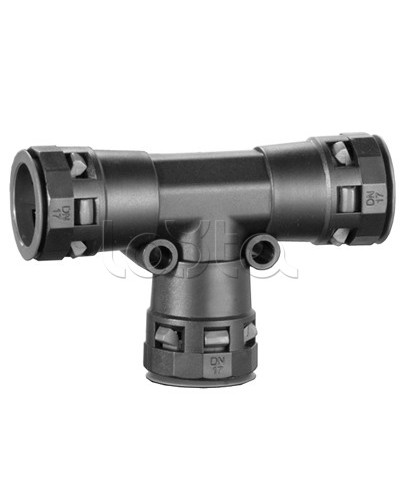 Тройник DN 12/12/12 мм, полиамид, цвет черный DKC PAT12N в Самаре Повороты, муфты, тройники Pintop.ru