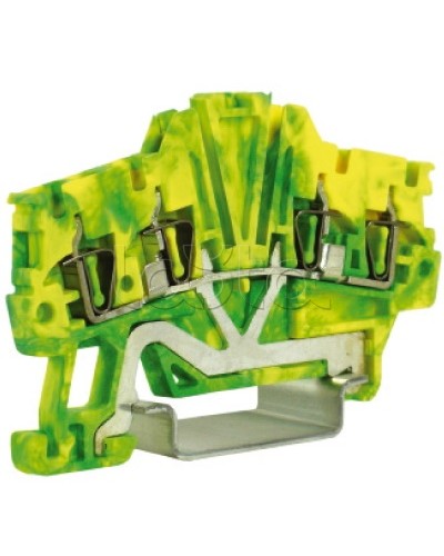 Зажим для заземления, 2 ввод/2 вывода, 1,5 кв.мм желто-зеленый DKC ZHT420 в Самаре Держатели, клипсы, скобы Pintop.ru