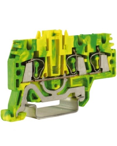 Зажим для заземления, 1 ввод/2 вывода, 2,5 кв.мм желто-зеленый DKC ZHT510 в Самаре Держатели, клипсы, скобы Pintop.ru