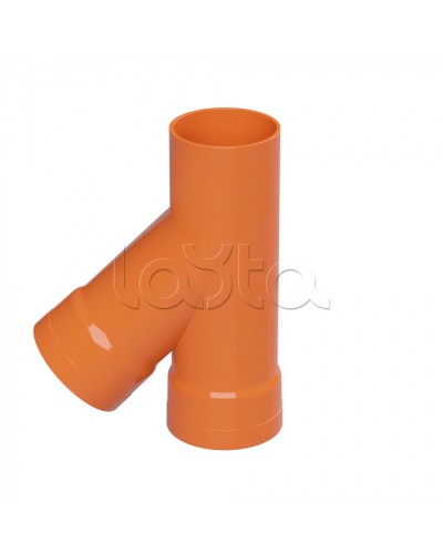 Тройник для двустенных труб одного диаметра ф110мм, 45°, полипропилен DKC 019110 в Самаре Повороты, муфты, тройники Pintop.ru