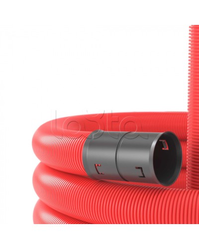 Двустенная труба ПНД D90мм без протяжки (50м уп) красная DKC (120990) в Самаре Труба гофрированная Pintop.ru