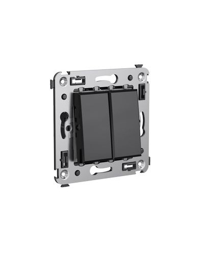 Выключатель двухклавишный в стену, Avanti, Черный квадрат DKC 4402104 в Самаре Аксессуары для стоек и шкафов Pintop.ru