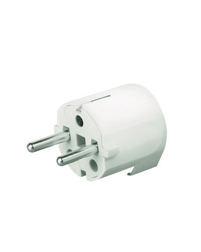 Вилка кабельная, бытовая с боковым вводом кабеля. Белая. IP20 16А 2P+E 230В DKC DIS13083 в Самаре Аксессуары для стоек и шкафов Pintop.ru