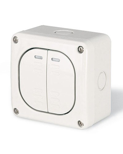 Выключатель однополюсный, двухклавишный, настенный DKC DIS1375022 в Самаре Аксессуары для стоек и шкафов Pintop.ru