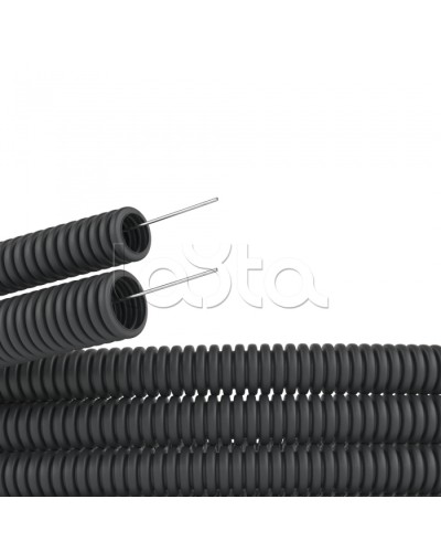 Труба гофр. DN29мм,полиамид 6, с протяжкой, темно-серый DKC (PA612935F0) в Самаре Труба гофрированная Pintop.ru