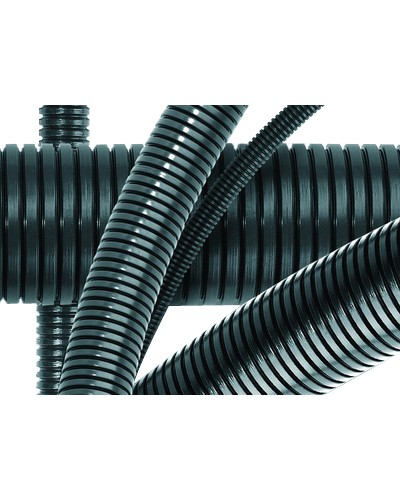 Труба гофрированная DN36мм, ПВ-0, D вн 36,3 мм, D нар 42,5 мм, полиамид 6, с протяжой DKC PA613643F0 в Самаре Труба гофрированная Pintop.ru